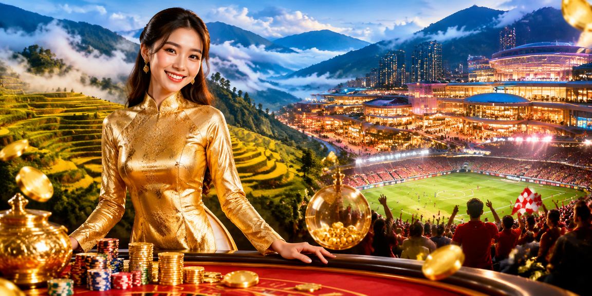 Cảnh chơi xổ số truyền thống tại Sapa trong trang phục áo dài truyền thống